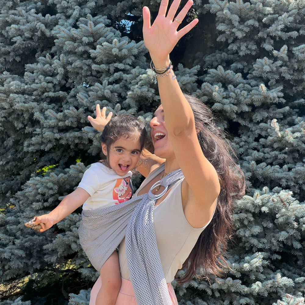 Écharpe Ajustable AIR (Ring Sling) | Gris - Chimpäroo