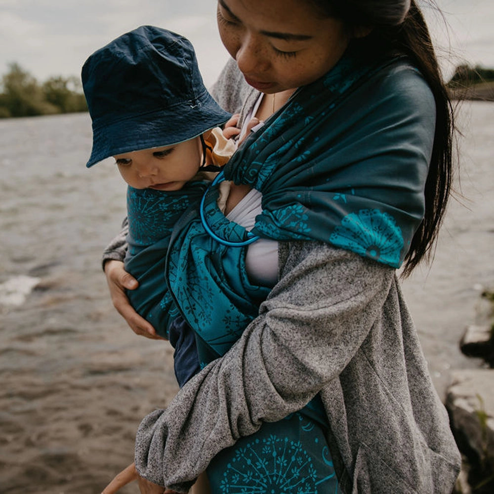 Écharpe Ajustable Tissée (Ring Sling) | Dandelion Aqua - Chimpäroo