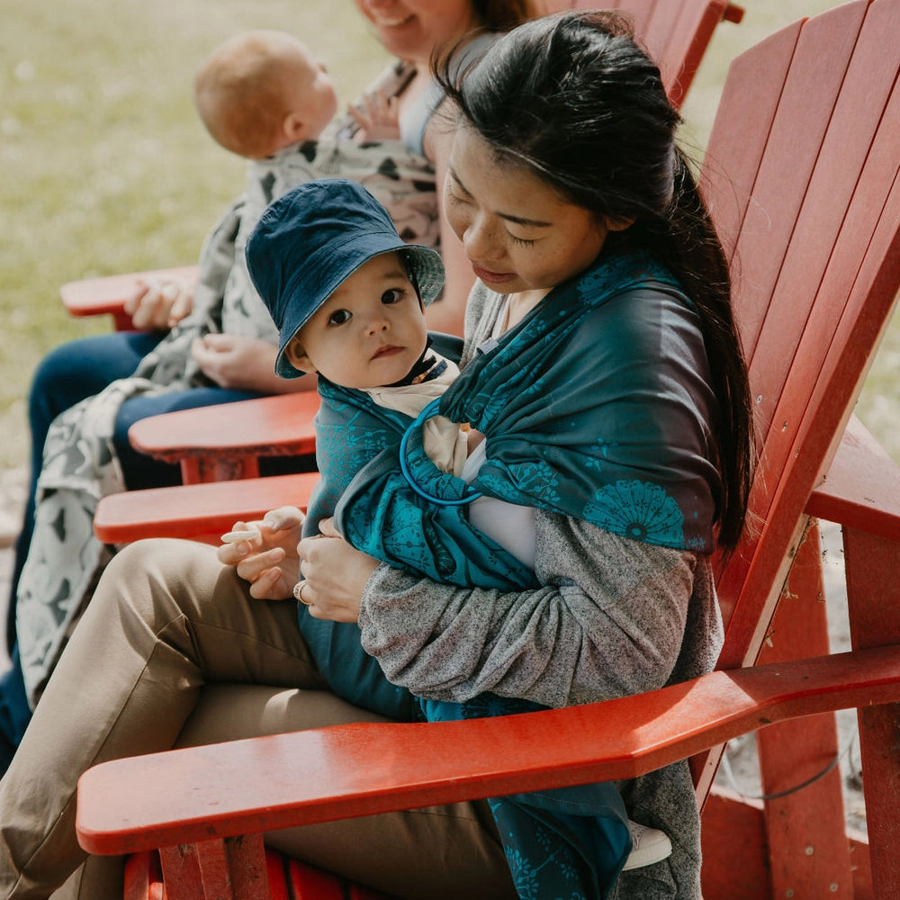 Écharpe Ajustable Tissée (Ring Sling) | Dandelion Aqua - Chimpäroo