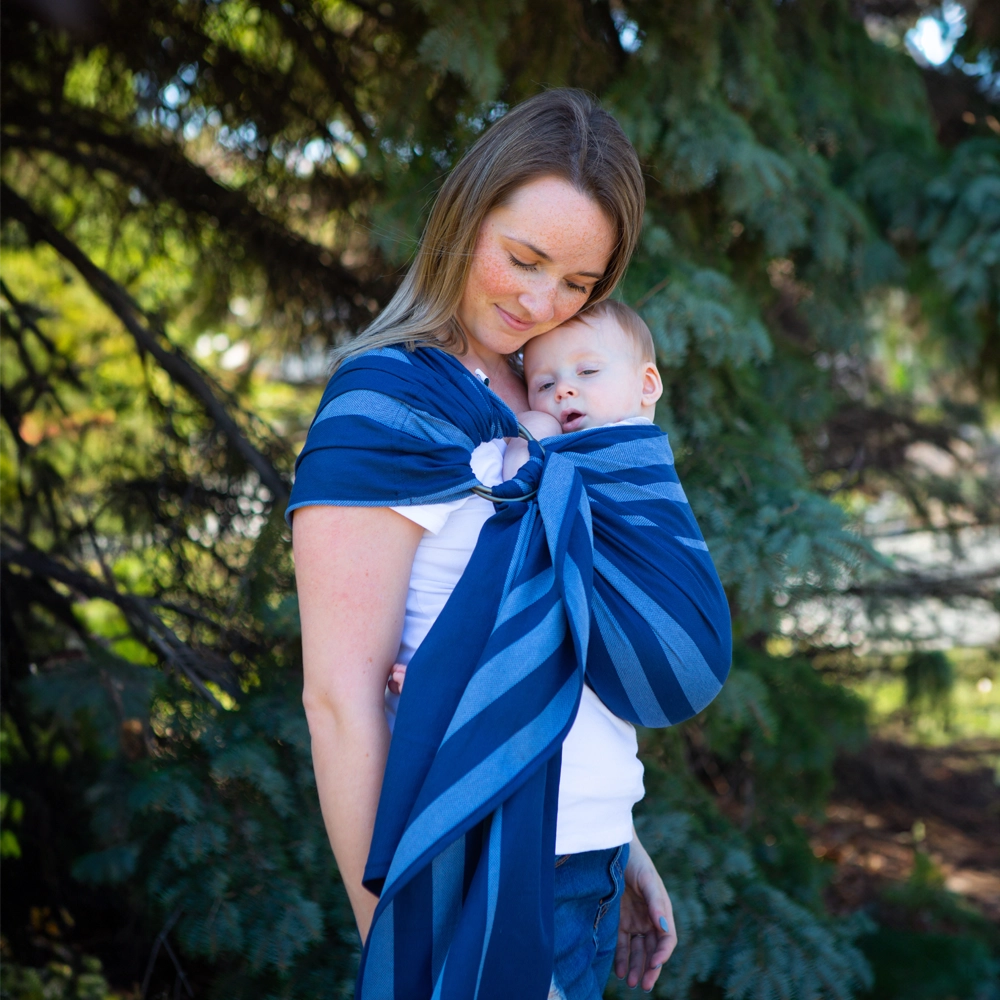Écharpe Ajustable Tissée (Ring Sling) | Azur - Chimpäroo