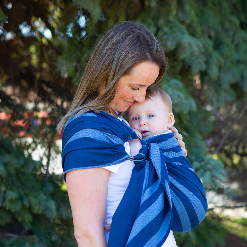 Écharpe Ajustable Tissée (Ring Sling) | Azur - Chimpäroo