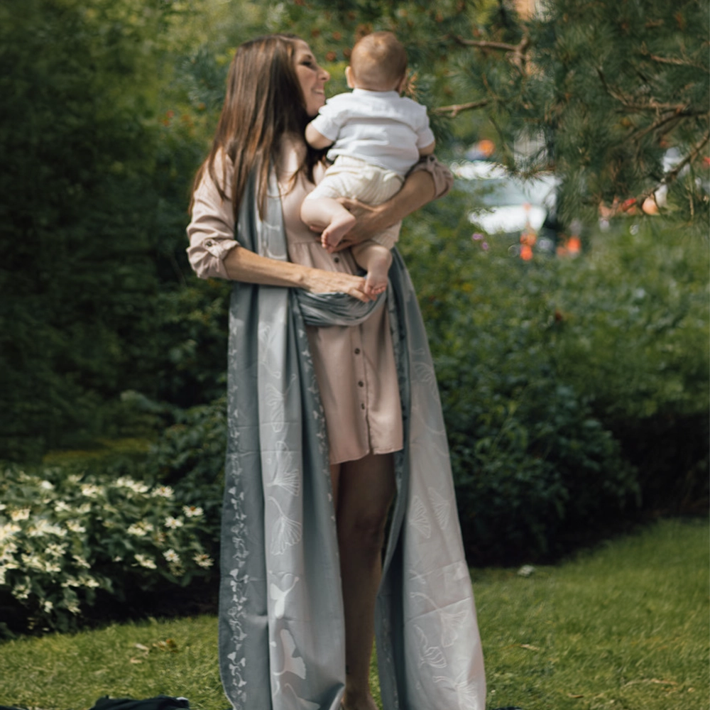 Écharpe Tissée Jacquard | Gingko Lune - Chimpäroo