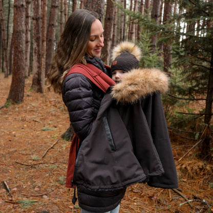 Poncho 3 en 1 Oodee | Noir Downtec - Minky fourure