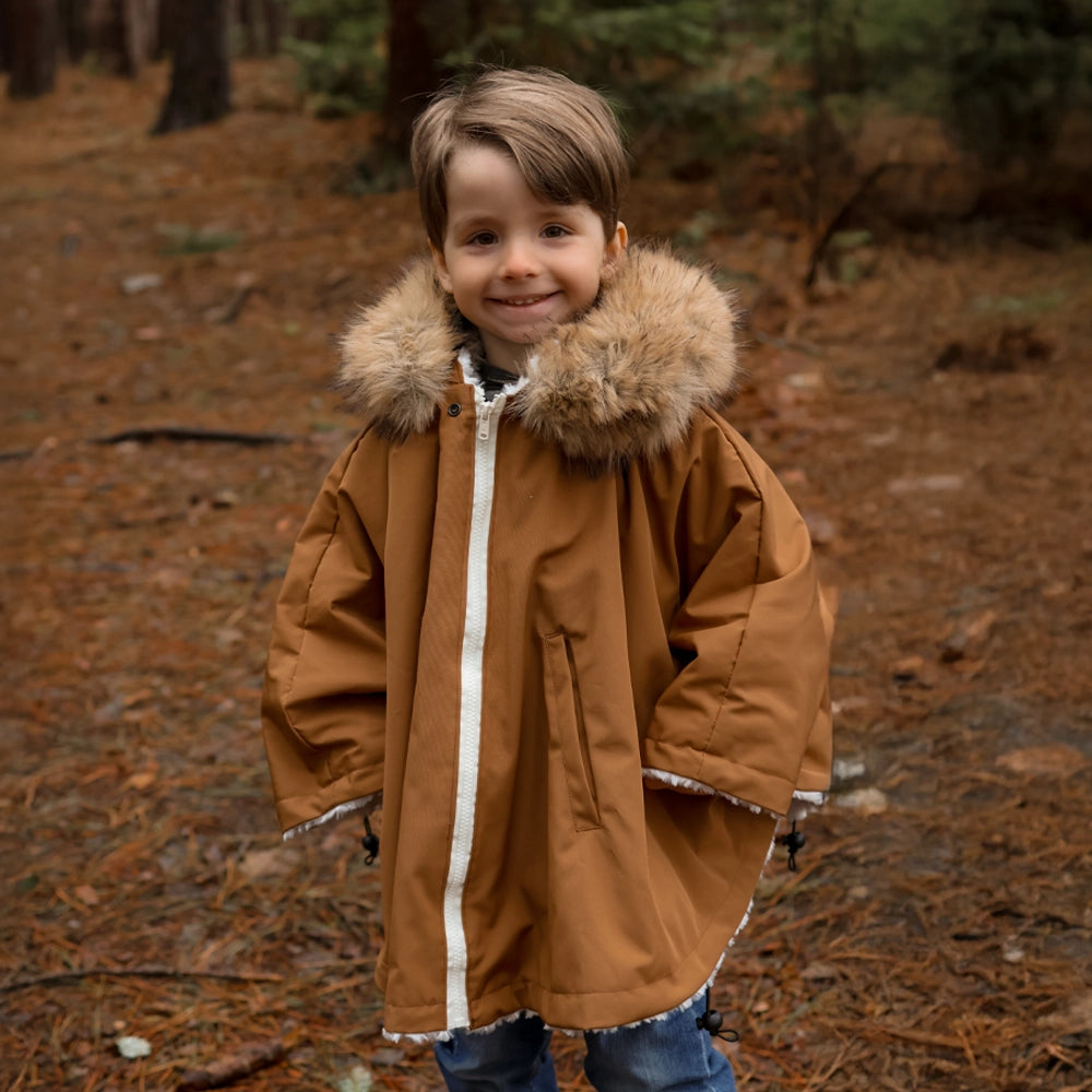 Poncho 3 en 1 Oodee | Capuccino Downtec - Minky fourure