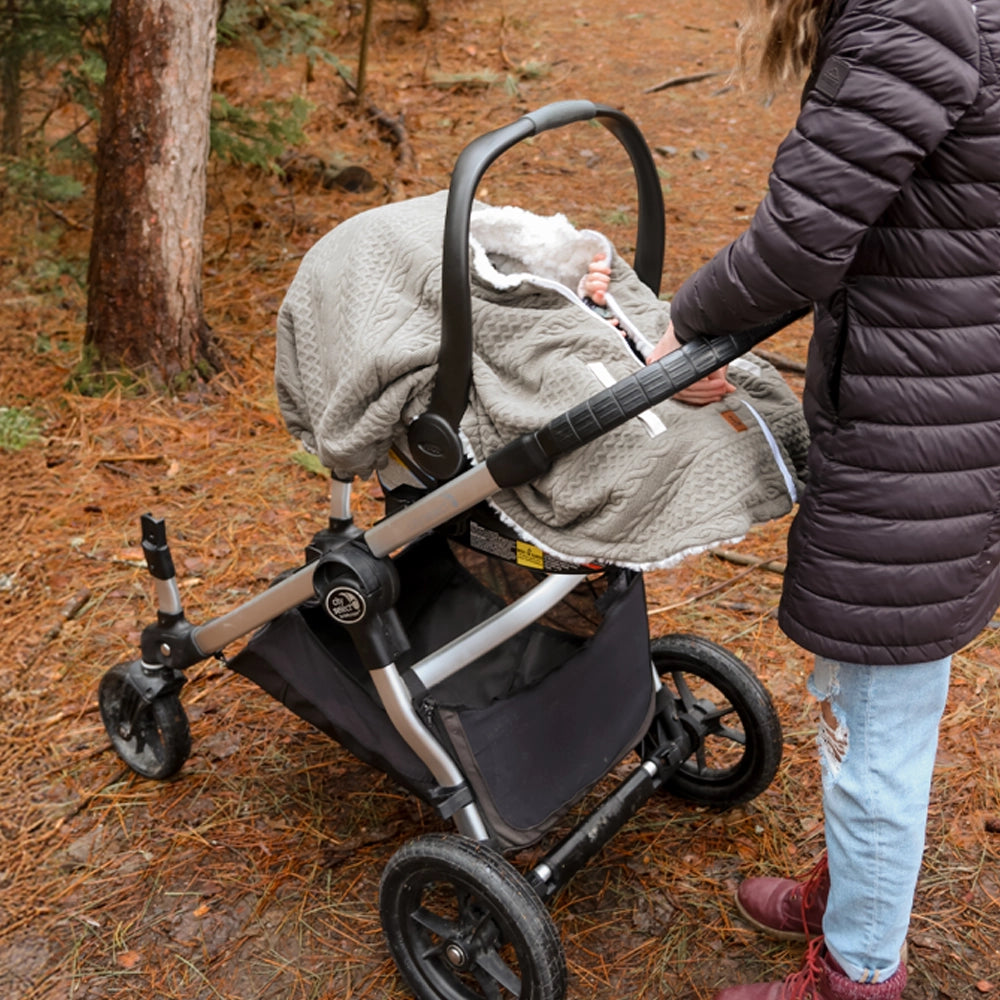 Poncho 3 en 1 Oodee | Tricot Vert - Minky fourure