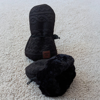 Oodee Mittens | Black Trendy Knit
