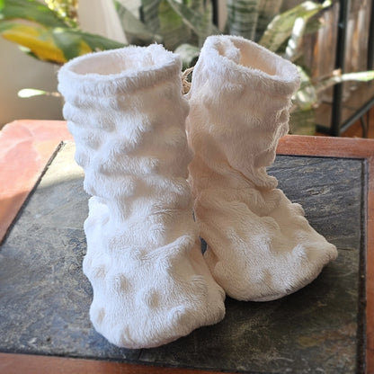 Pantoufles Créations Joli | Minky fourure - Uni crème