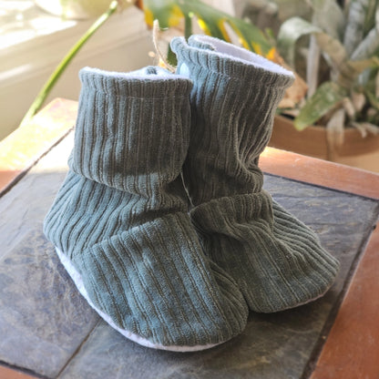 Pantoufles Créations Joli | Jersey Corduroy - Uni vert sauge